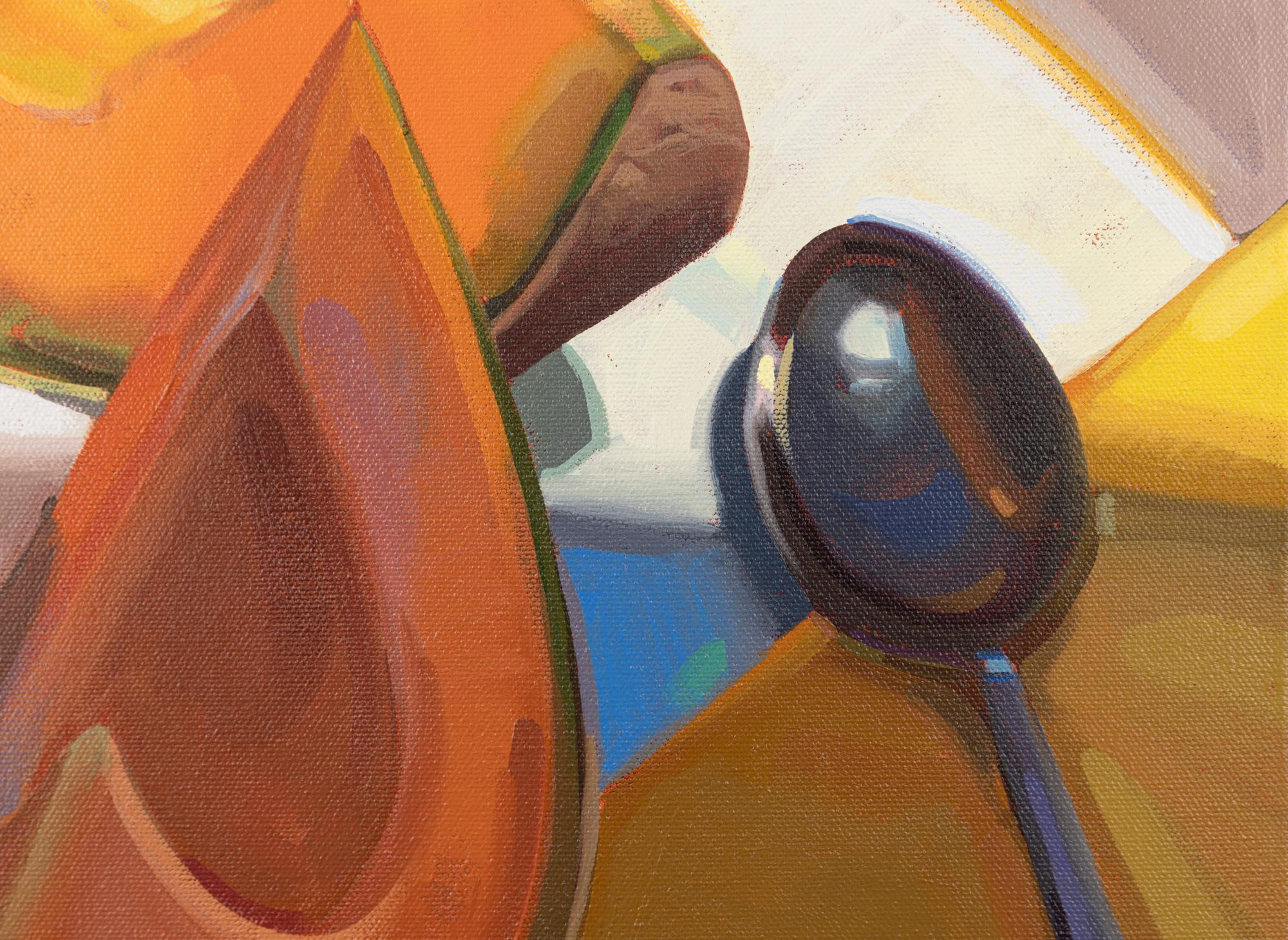De una sentada - Un refrescante, brillante y colorido bodegón de frutas - Painting de Samantha Buller
