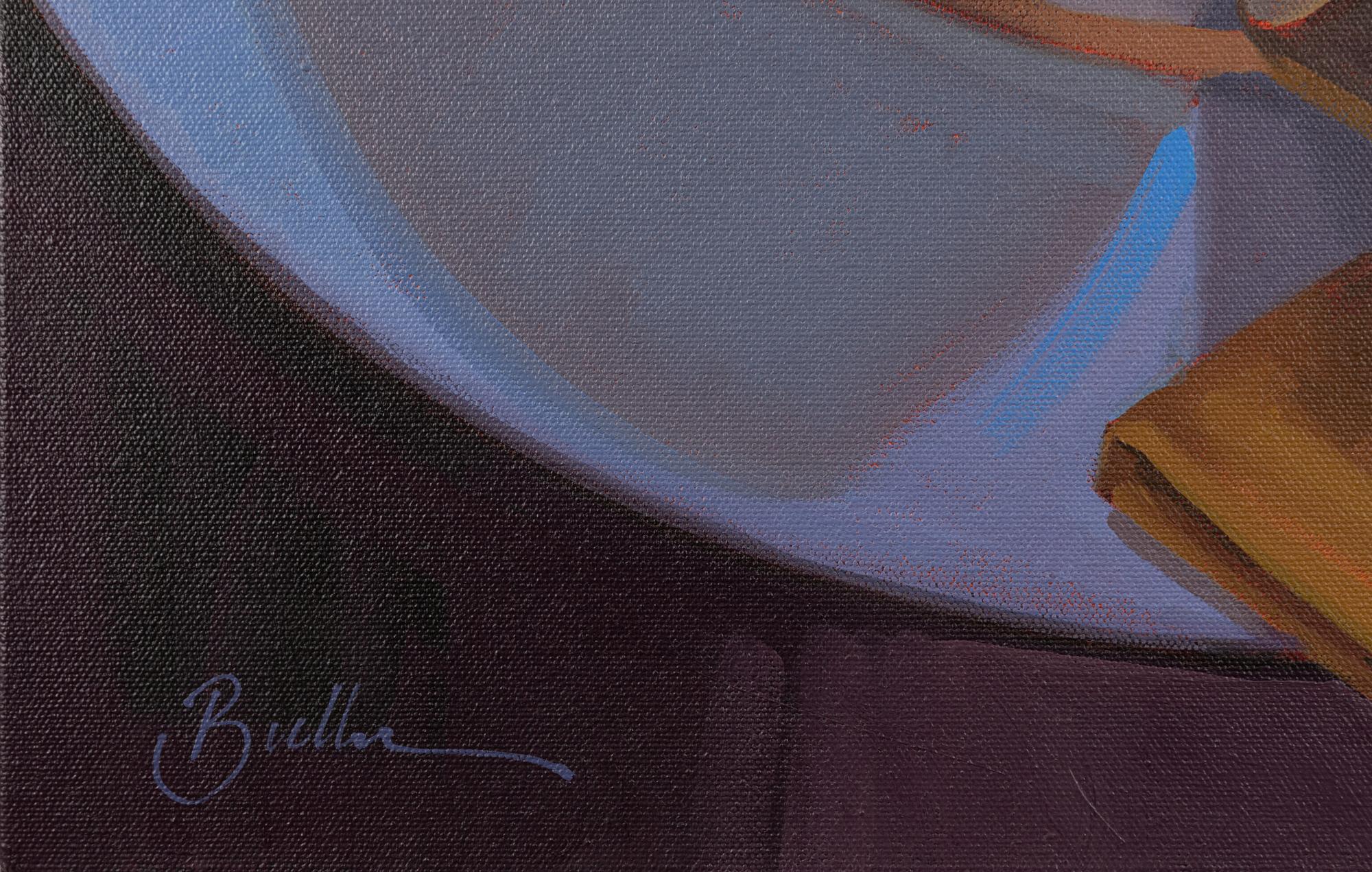 De una sentada - Un refrescante, brillante y colorido bodegón de frutas - Painting Contemporáneo de Samantha Buller
