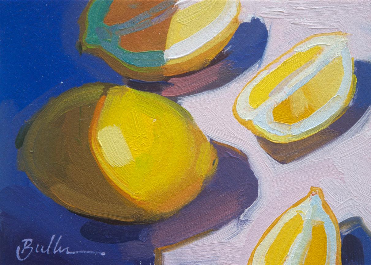 Samantha Buller Still-Life Painting - "Lemon Wedges, " Oil Painting
