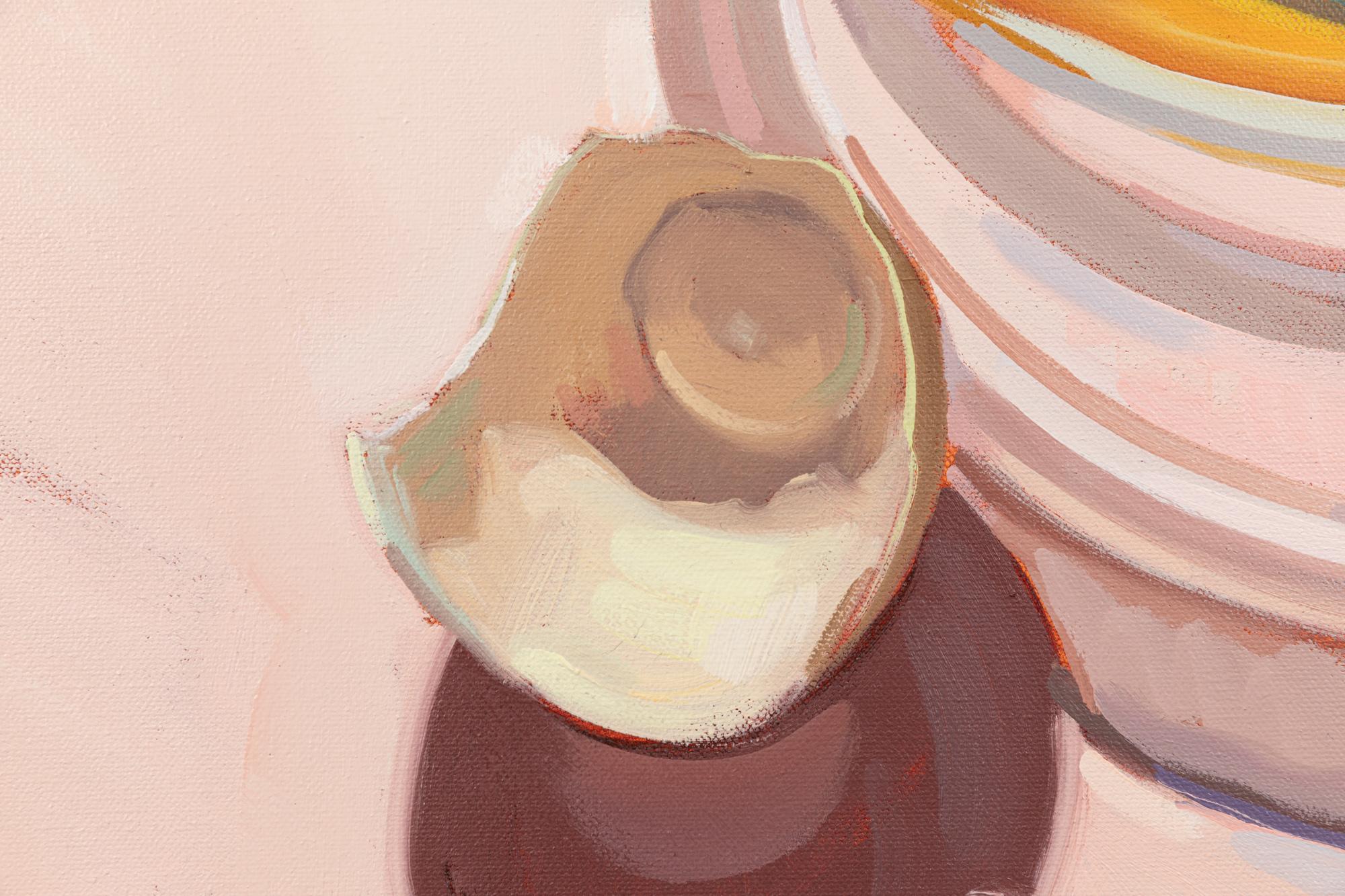 Let Me Take A Crack at It - A Bright and Colorful Still Life Painting of Eggs For Sale 1