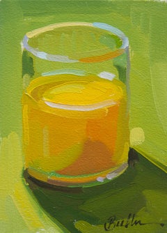 "Orange Juice on Green, " Oil Painting
