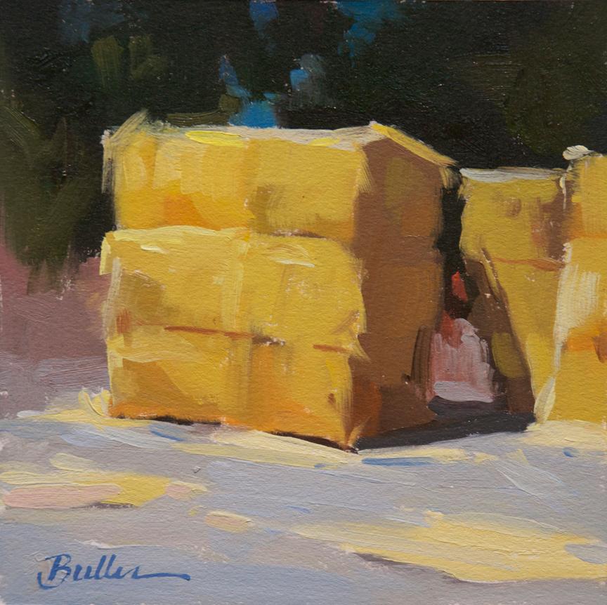 Samantha Buller Still-Life Painting - "Pozi Bales, " Oil Painting