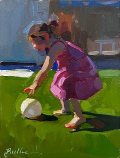 "Springtime Play, " Oil Painting