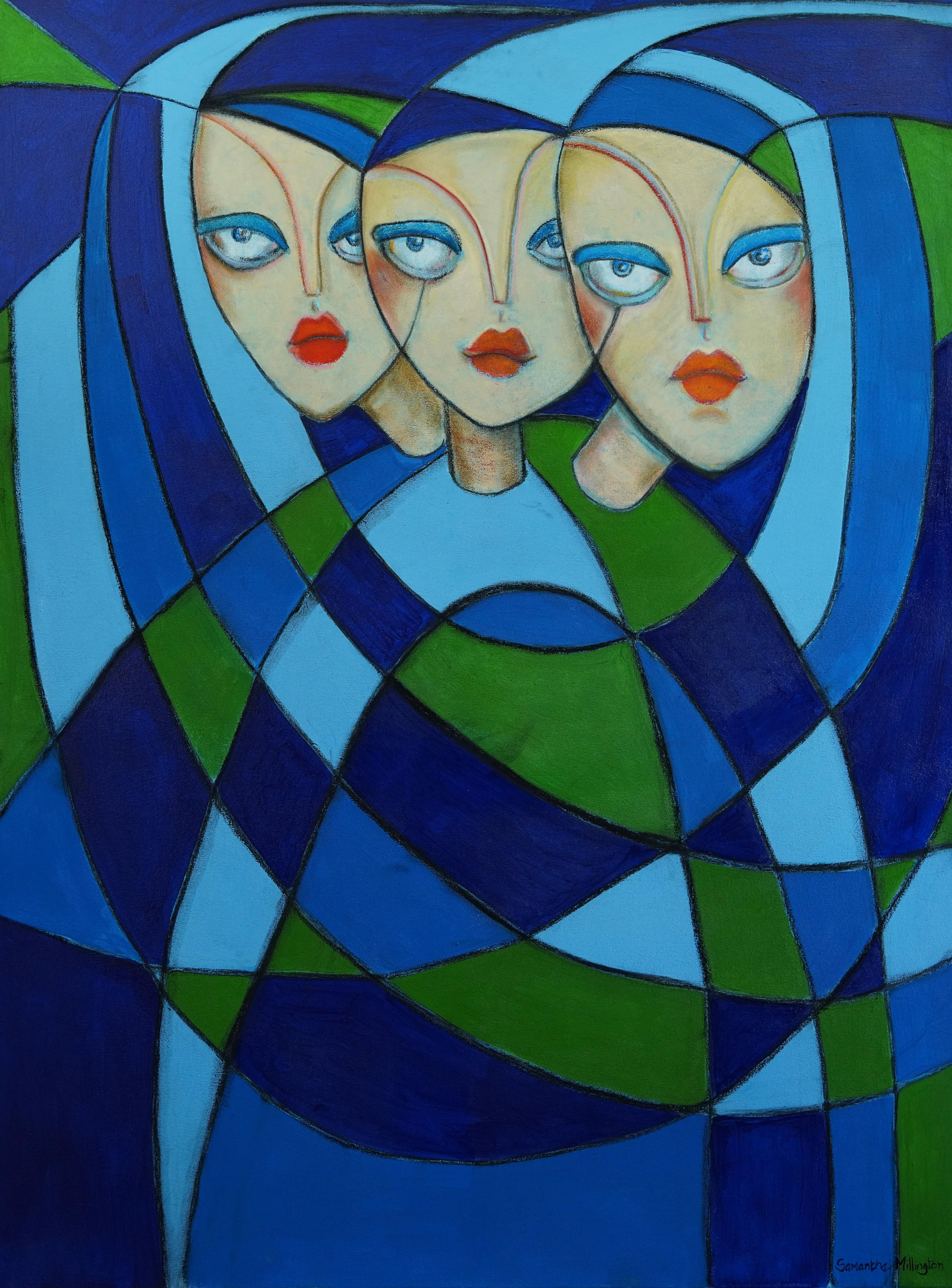 Sisters Three - Mixed Media Art by Samantha Millington