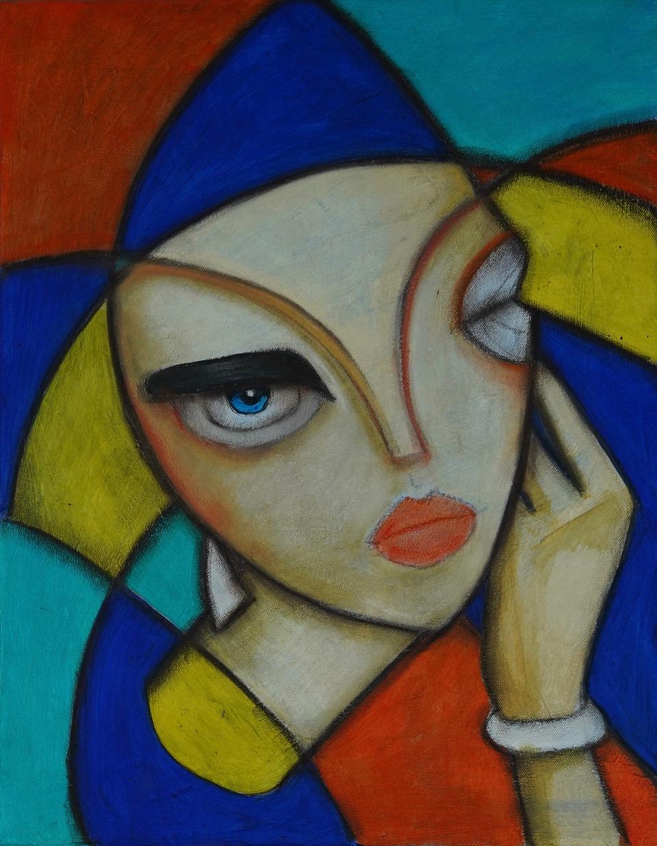 Tamara : Pintura Figurativa Contemporánea en Técnica Mixta - Painting de Samantha Millington