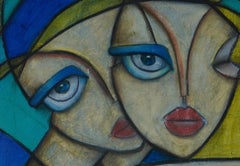 The Secret : Contemporary Figurative Mixed Media Painting