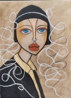 Robe à tête en fil de fer Yohji Yamamoto, peinture figurative