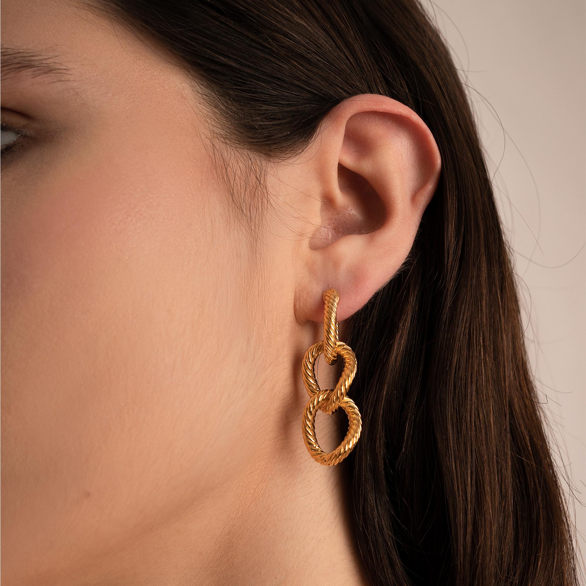Samantha Siu NY Boucles d'oreilles en vermeil 18 carats sur argent en vente 1