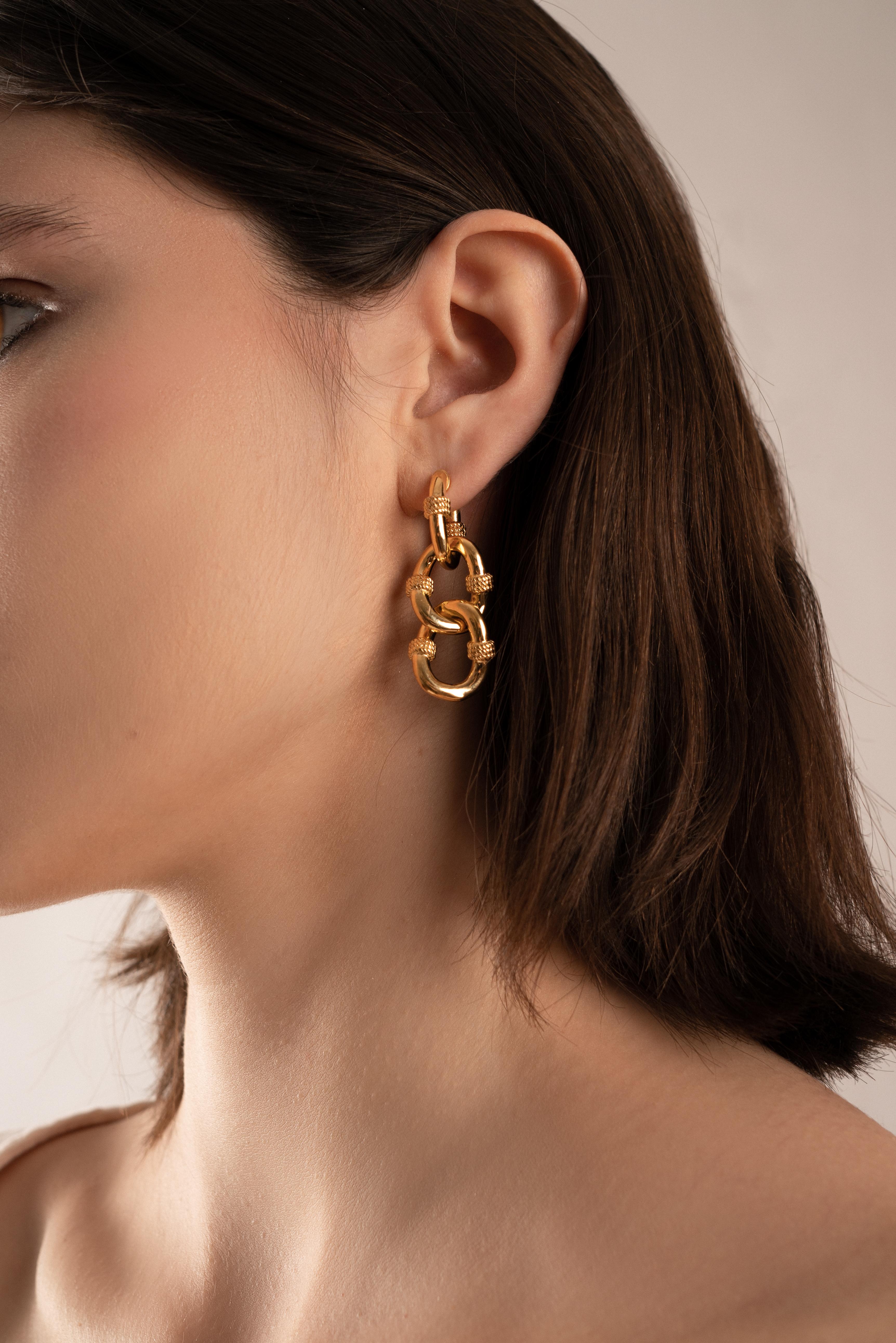 Samantha Siu NY 18k vermeil over silver earrings For Sale 1