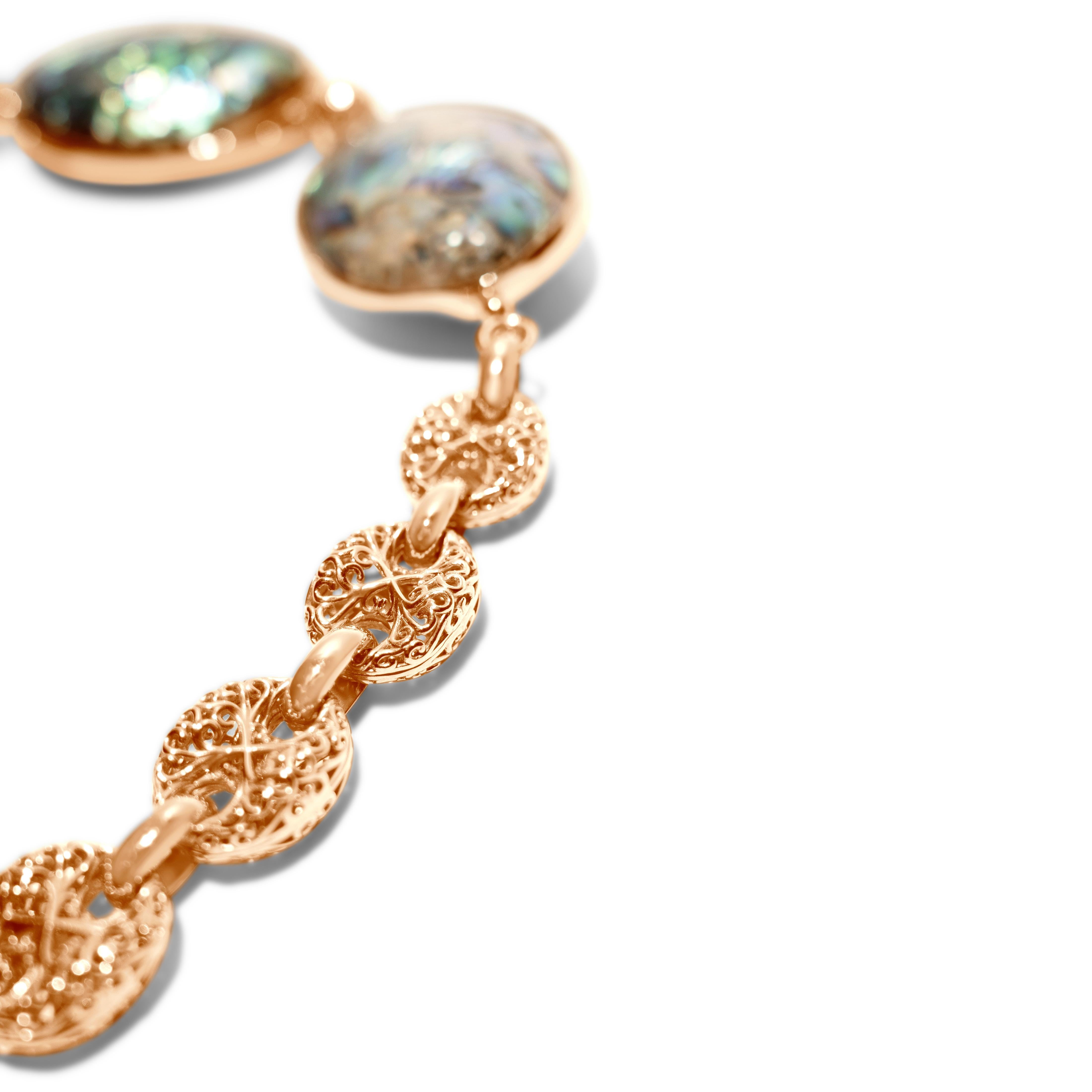 Samantha Siu NY Collar reversible de vermeil de 18 quilates sobre plata con concha de abulón. en venta 8