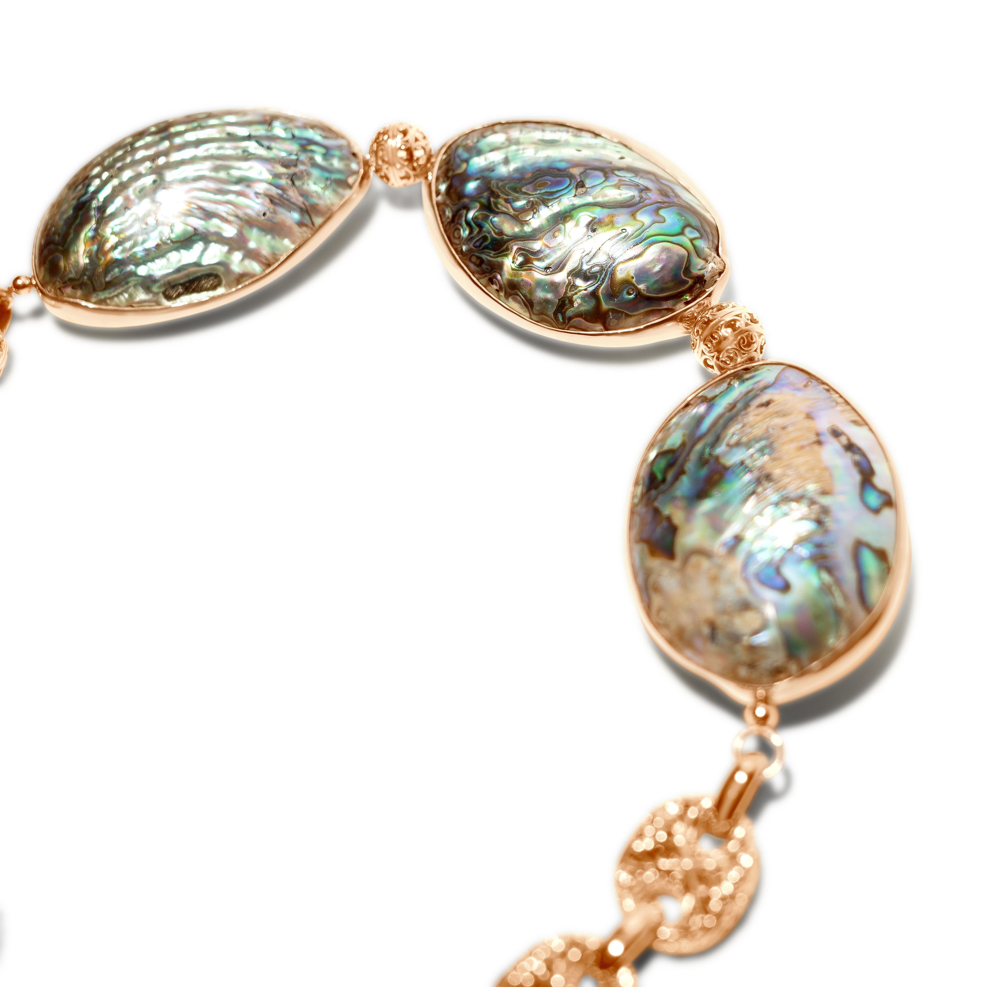 Samantha Siu NY Collar reversible de vermeil de 18 quilates sobre plata con concha de abulón. en venta 5