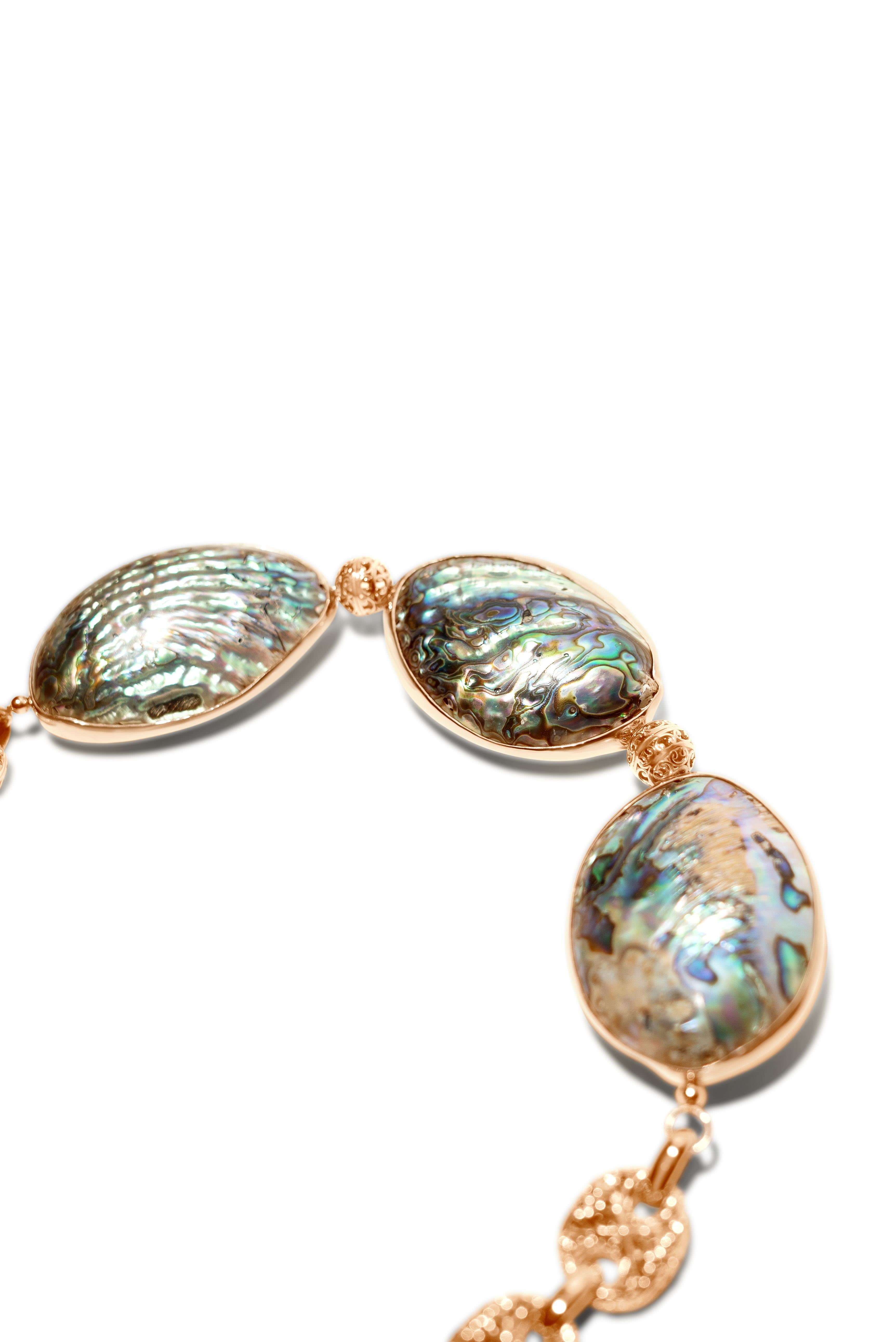 Samantha Siu NY Collar reversible de vermeil de 18 quilates sobre plata con concha de abulón. en venta 6