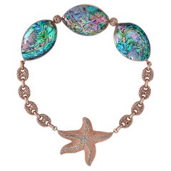 Samantha Siu NY 18k vermeil over silver reversible necklace with abalone shell.