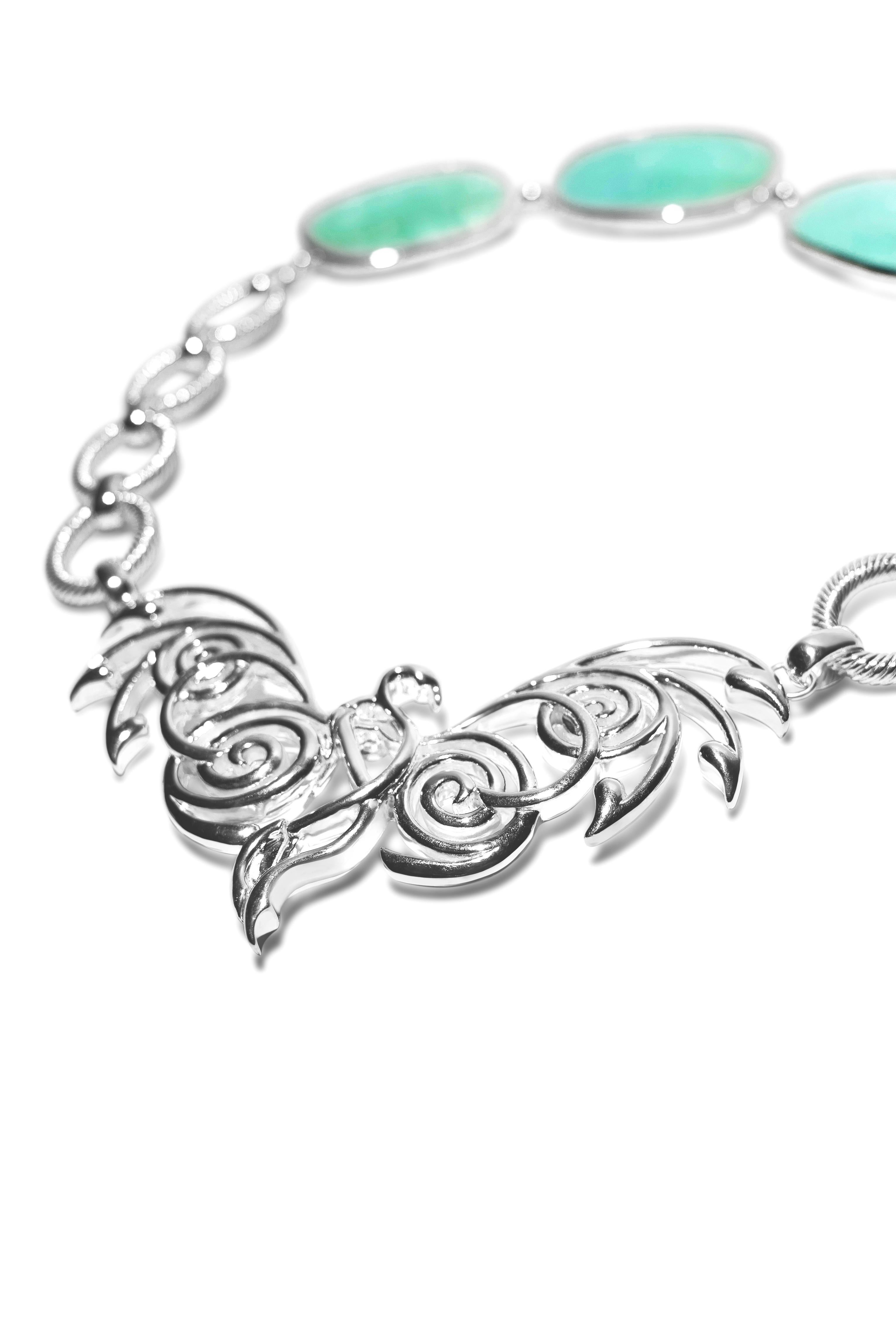 Samantha Siu NY Collier réversible en vermeil et argent 18 carats avec aigue-marine en vente 3