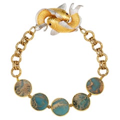 Samantha Siu NY, reversible Halskette aus 18 Karat Vermeil über Silber mit grünem Jaspis