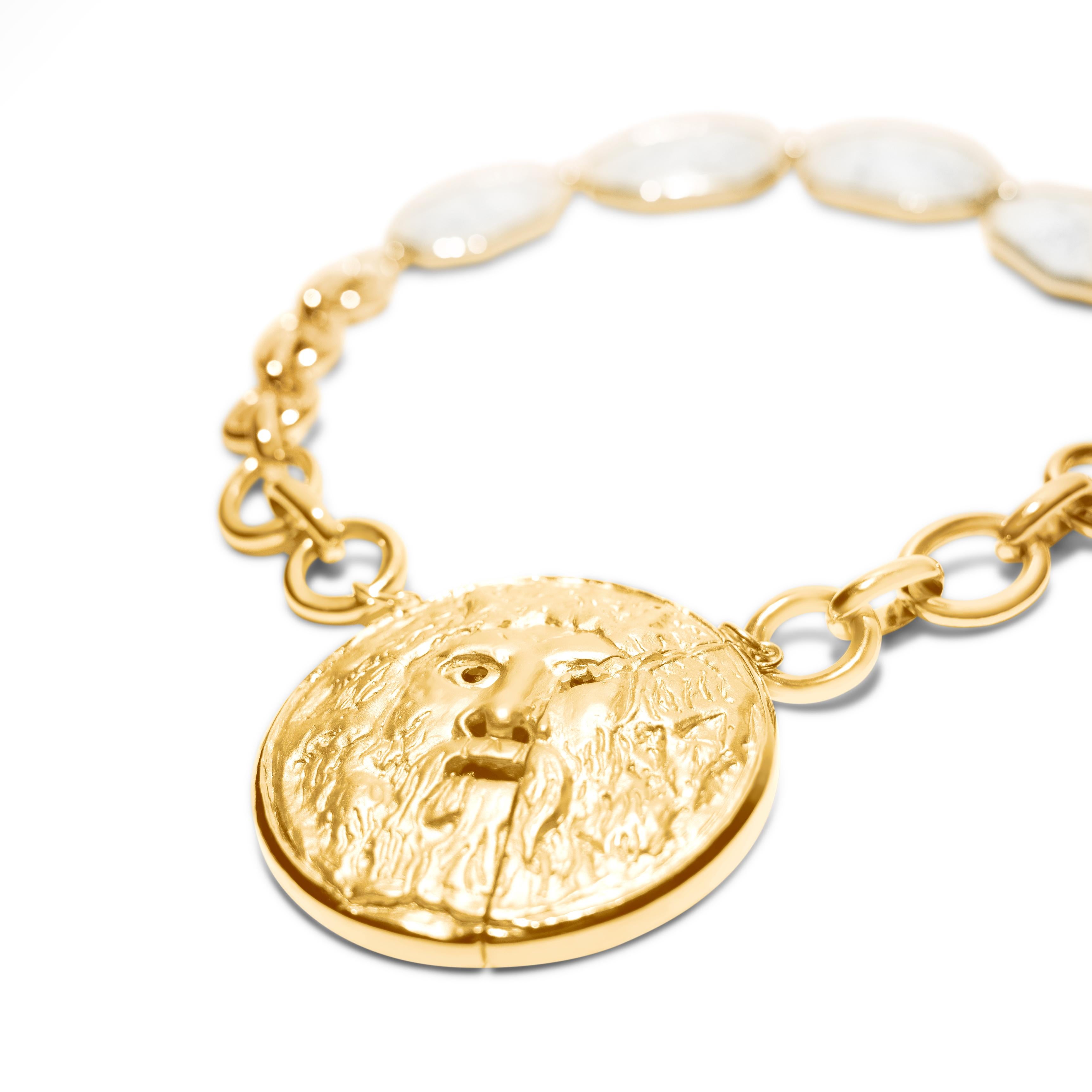 Collana reversibile Samantha Siu NY in vermeil 18k e argento con pietra howlite. in vendita 5