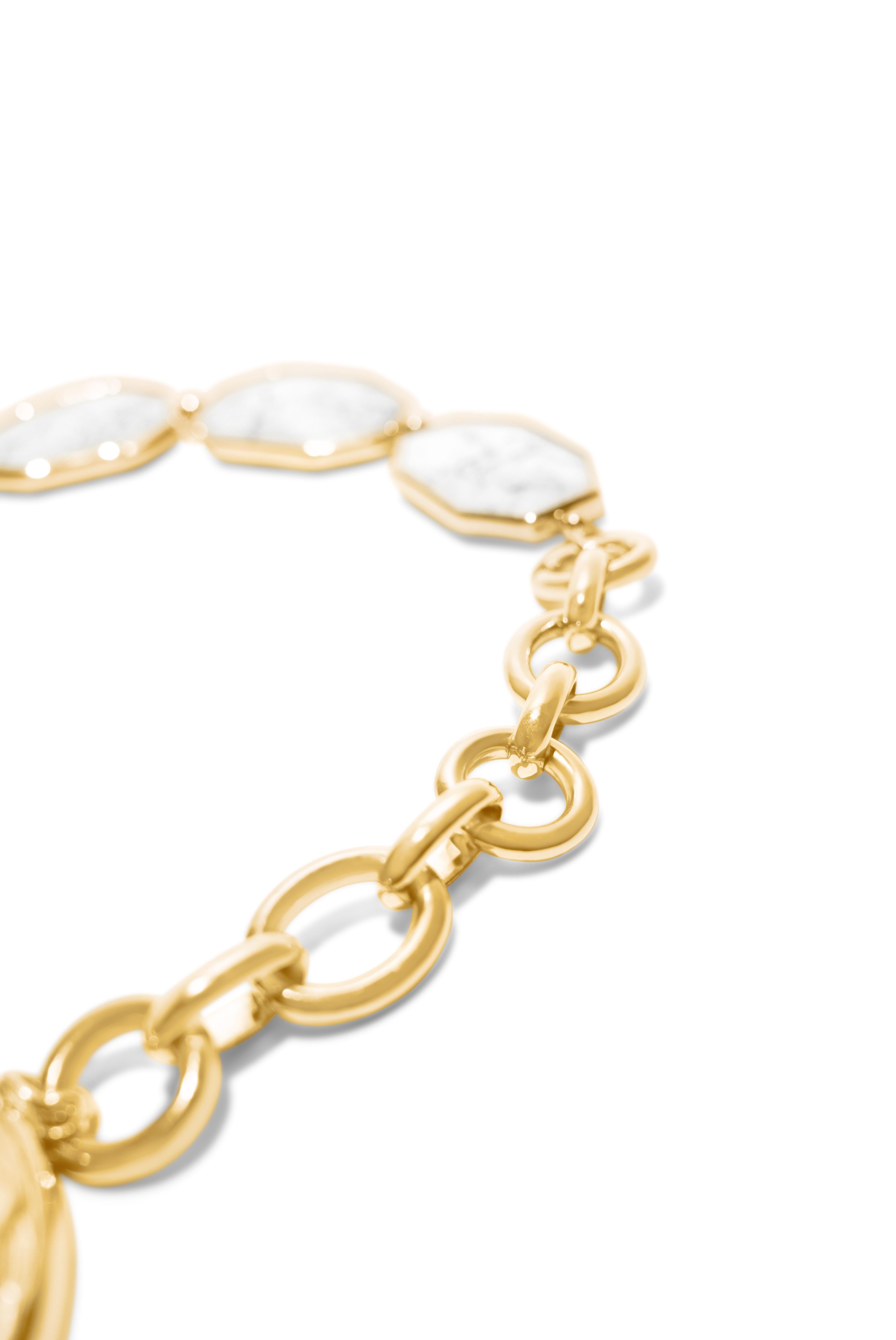 Collana reversibile Samantha Siu NY in vermeil 18k e argento con pietra howlite. in vendita 6