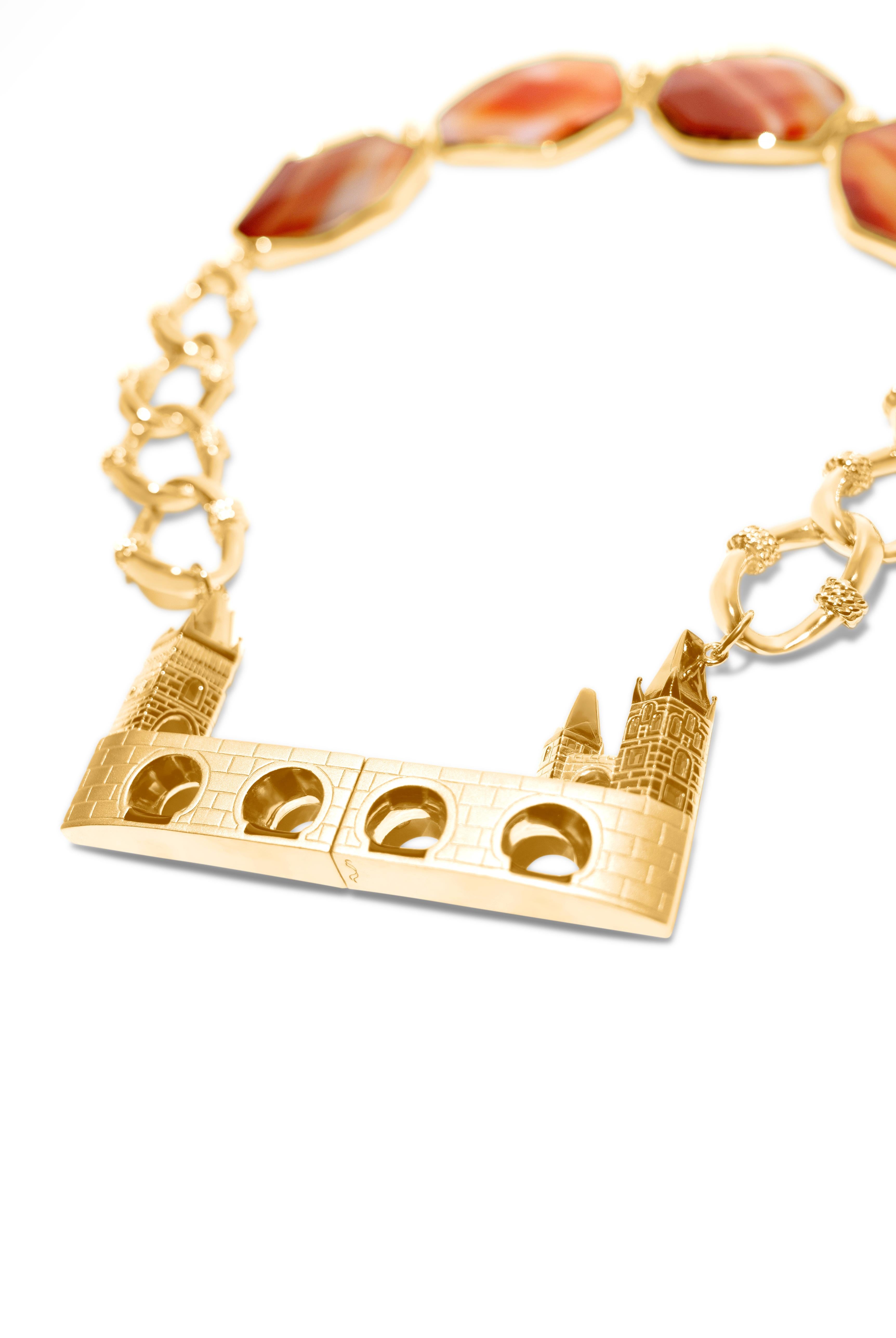 Samantha Siu NY collana reversibile in argento e vermeil 18k con agata rossa in vendita 3