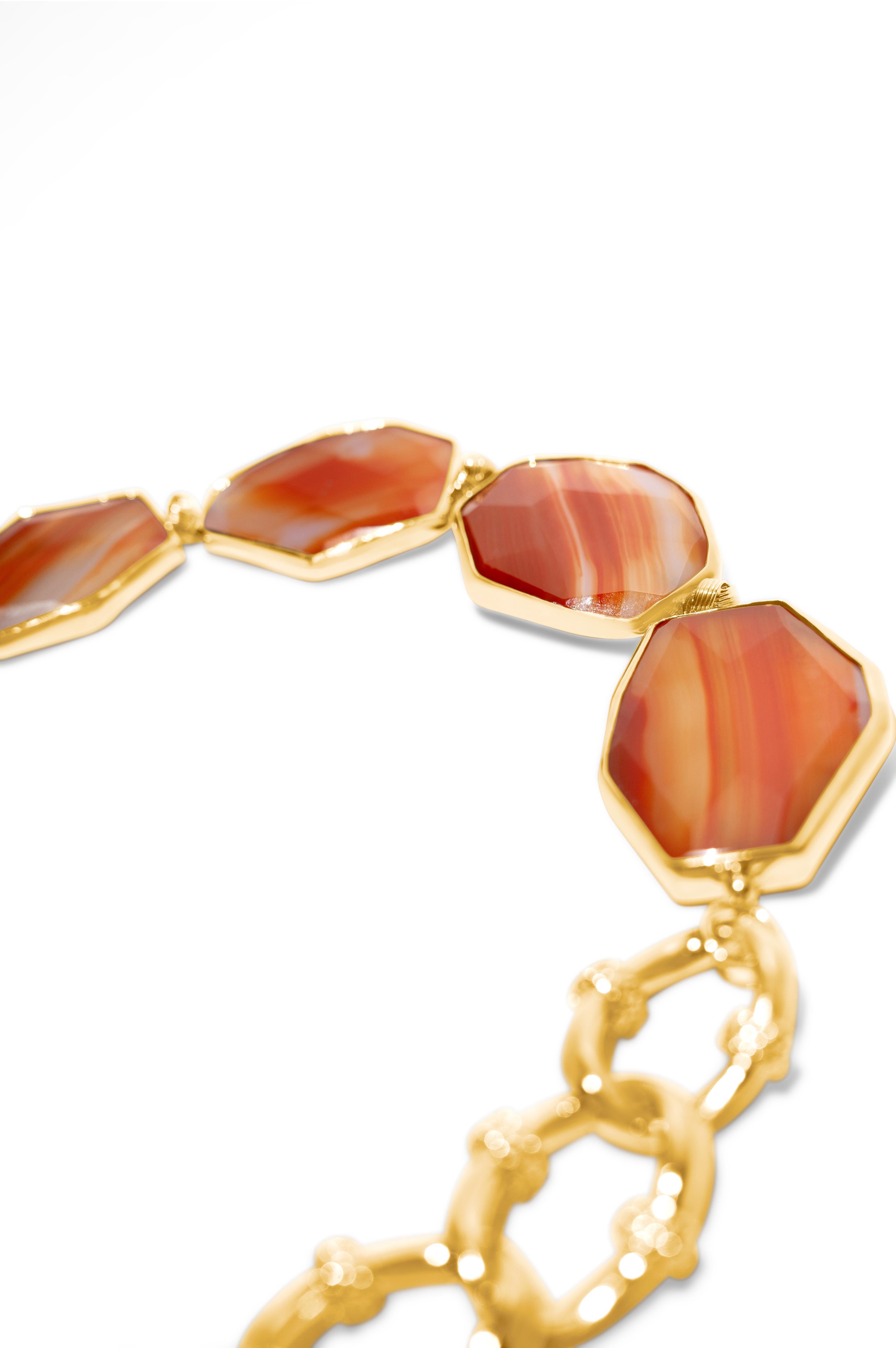 Samantha Siu NY collana reversibile in argento e vermeil 18k con agata rossa in vendita 5