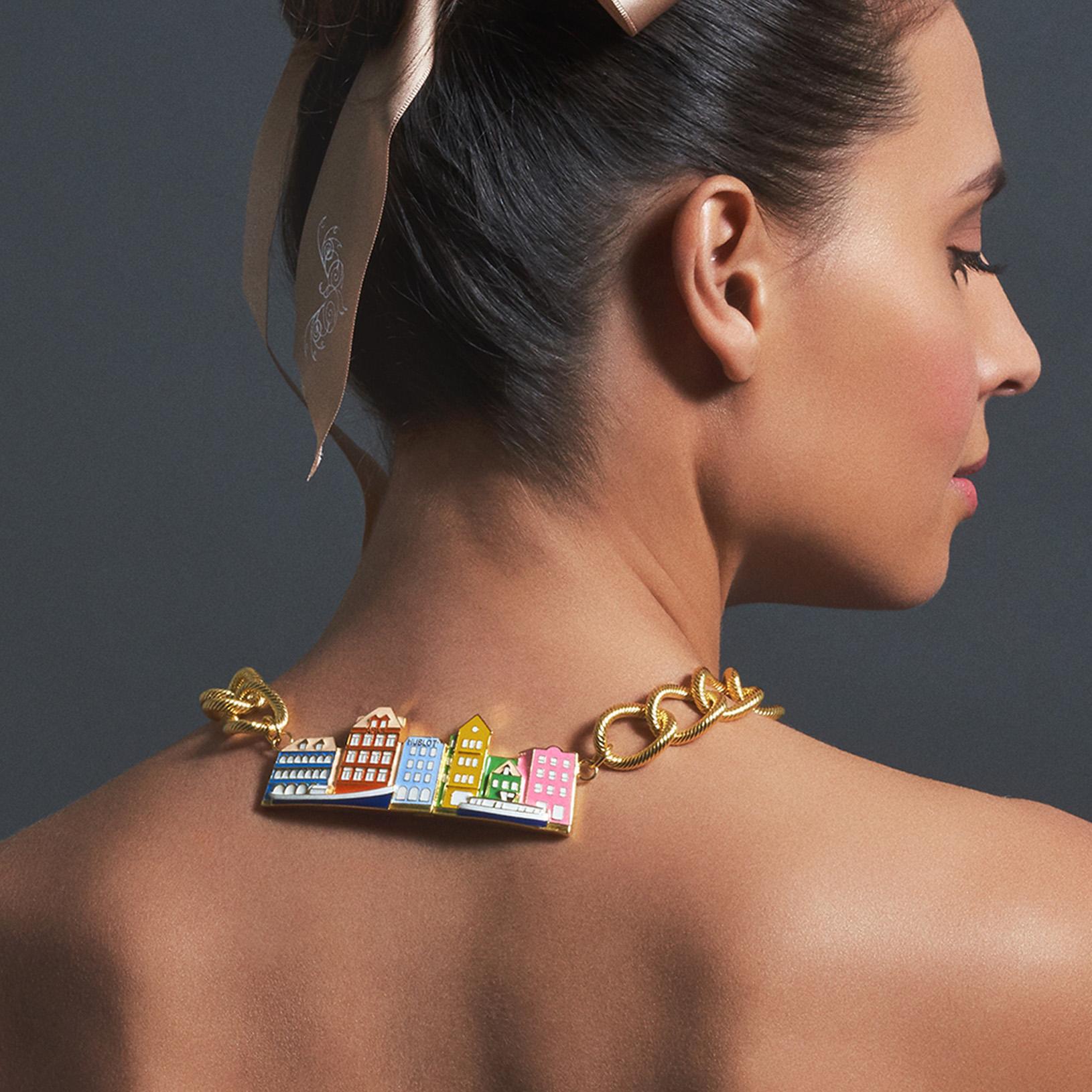 da uomo o donna Samantha Siu NY collana reversibile in argento e vermeil 18k con quarzo rosa. in vendita