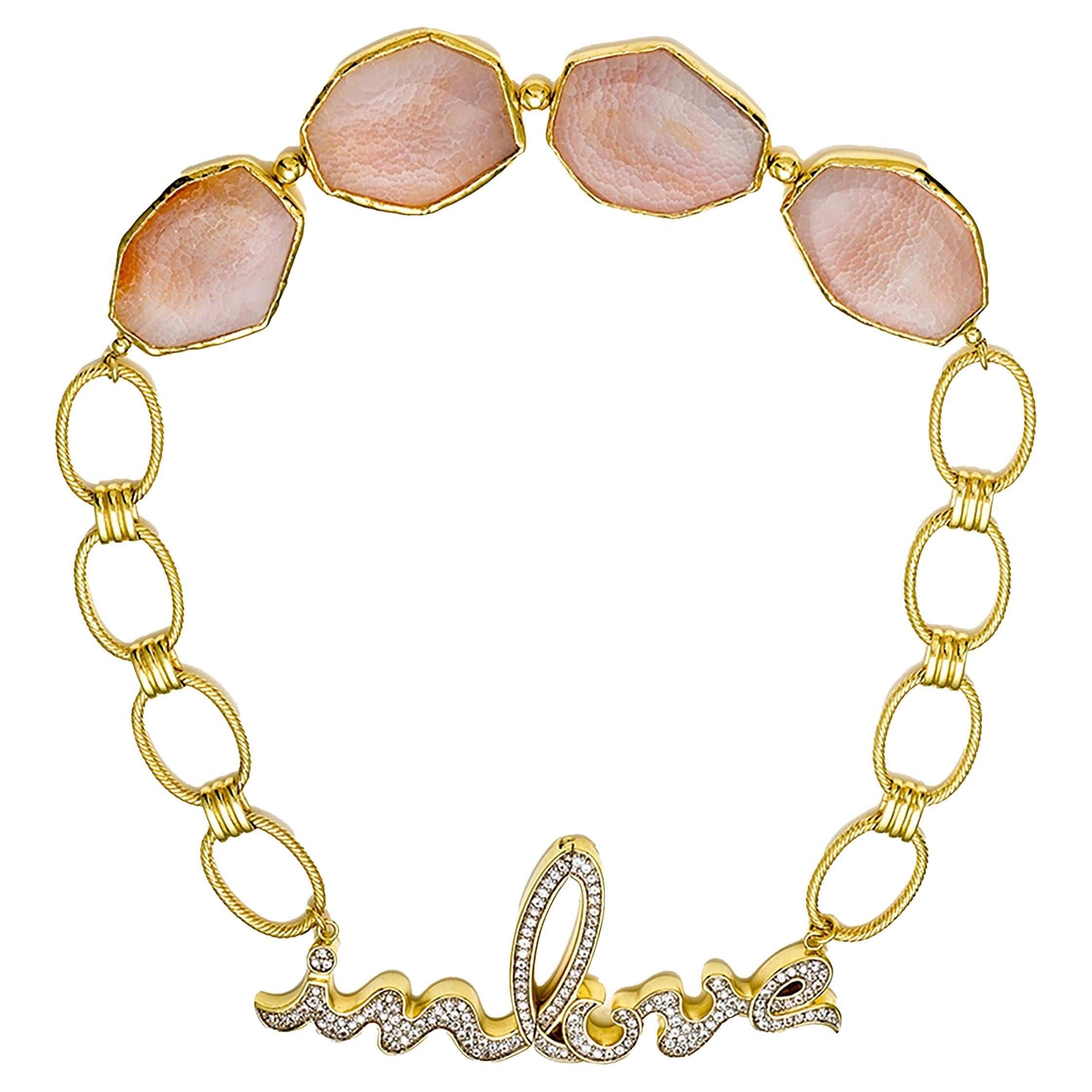 Samantha Siu NY 18k vermeil over silver reversible necklace with white sapphires For Sale