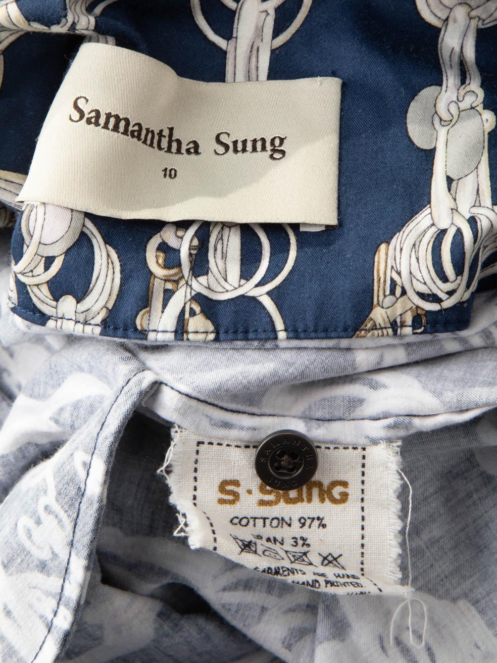 Samantha Sung Abstract Print Midi Shirt Dress Size XL 1