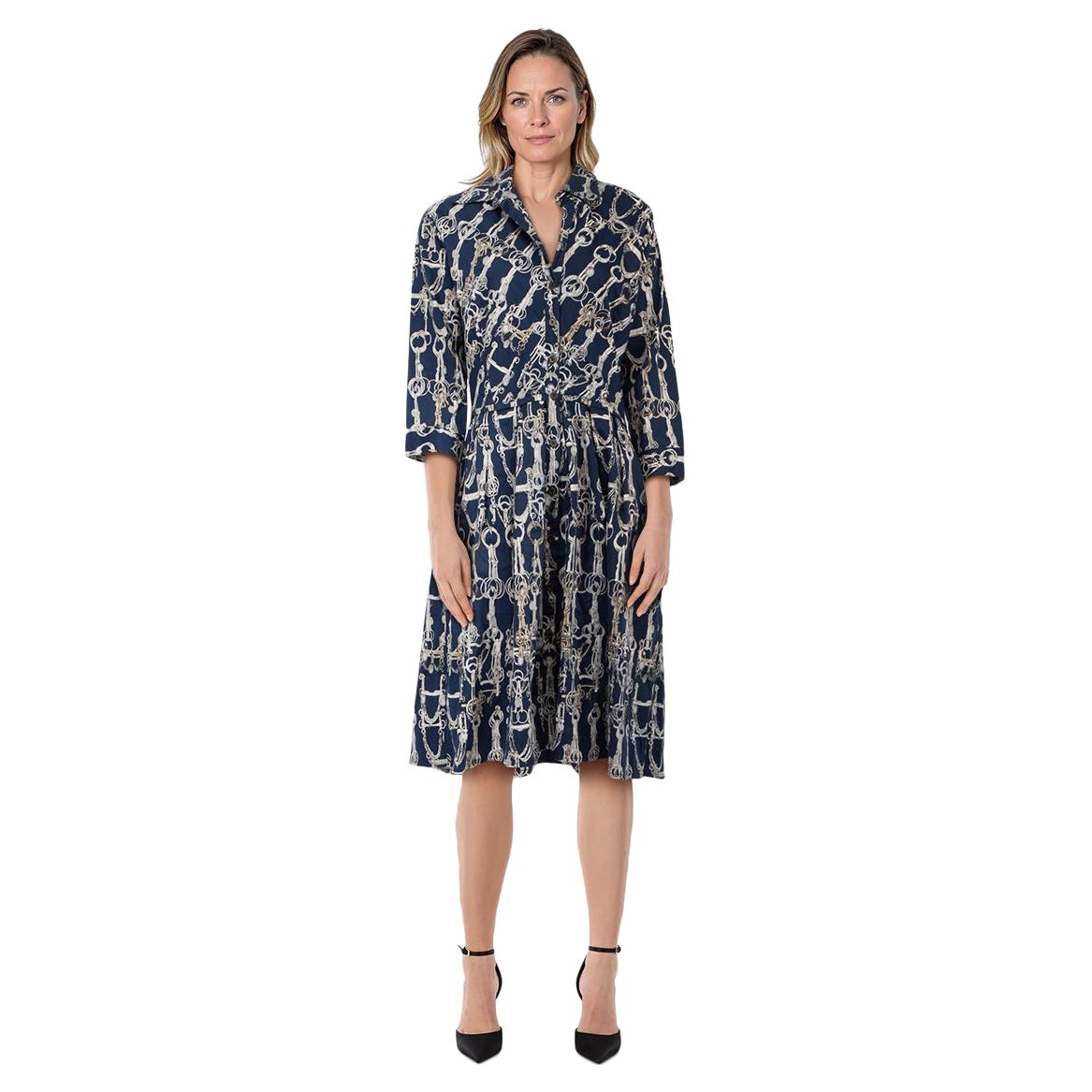 Samantha Sung Abstract Print Midi Shirt Dress Size XL