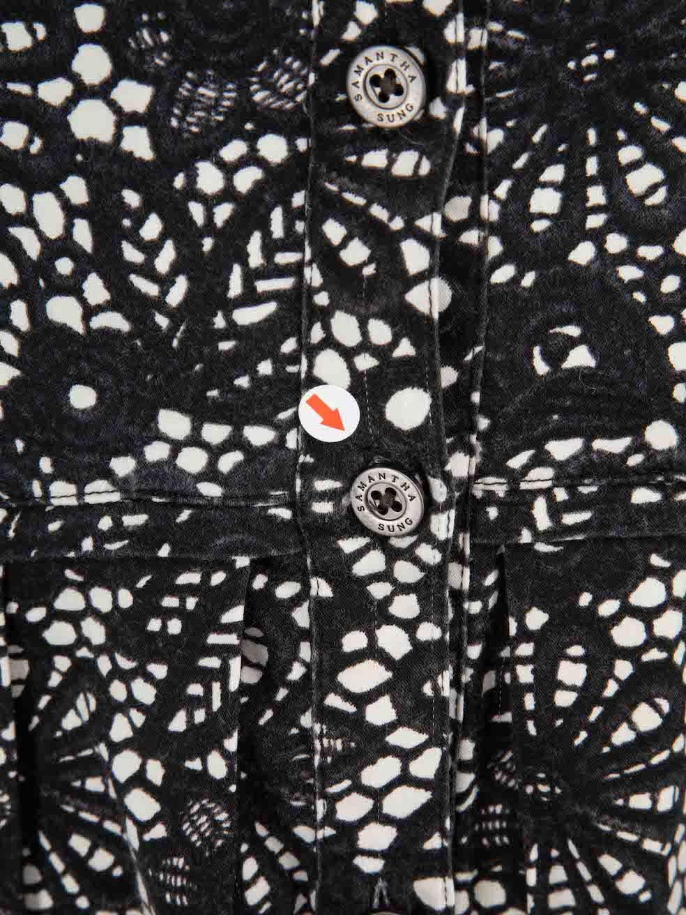 Women's Samantha Sung Black Lace Printed Midi Dress Size XL