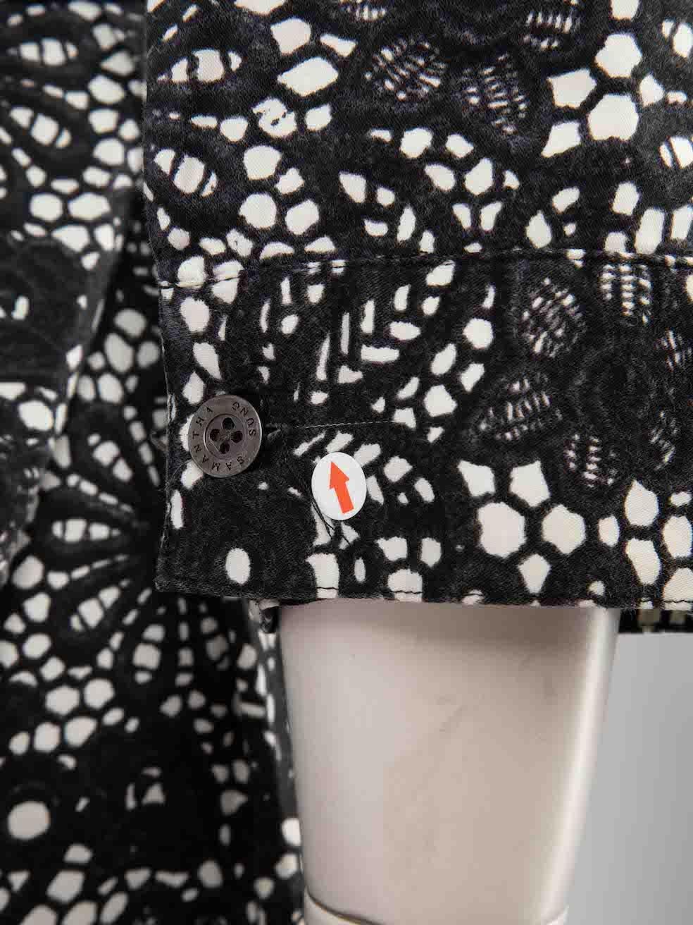 Samantha Sung Black Lace Printed Midi Dress Size XL 3