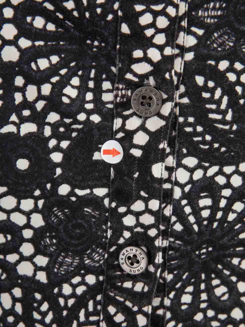 Samantha Sung Black Lace Printed Midi Dress Size XL 4
