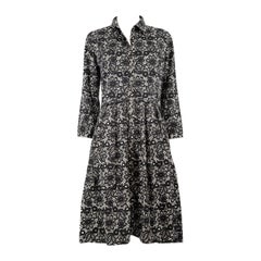 Samantha Sung Black Lace Printed Midi Dress Size XL