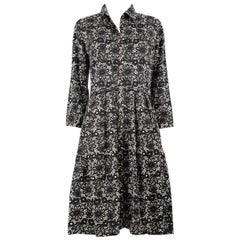 Samantha Sung Black Lace Printed Midi Dress Size XL