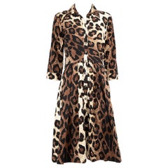 Samantha Sung Brown Leopard Pattern Midi Dress Size XL