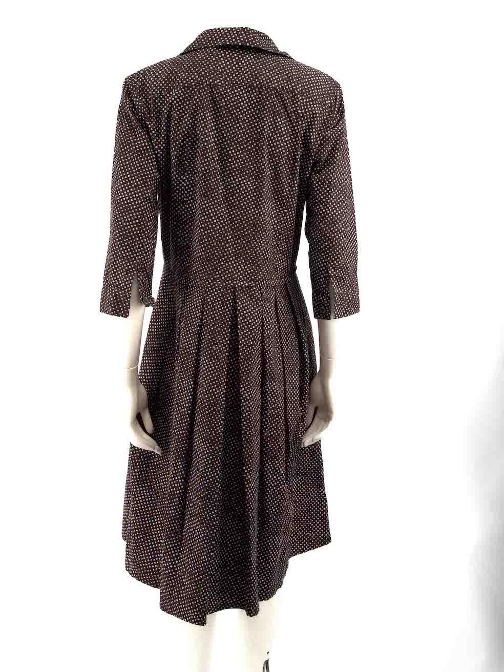 Nero Sung An - Vestito midi marrone a pois - taglia XL in vendita