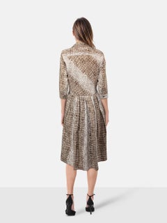 Samantha Sung Crocodile Pattern Midi Shirt Dress Size XL