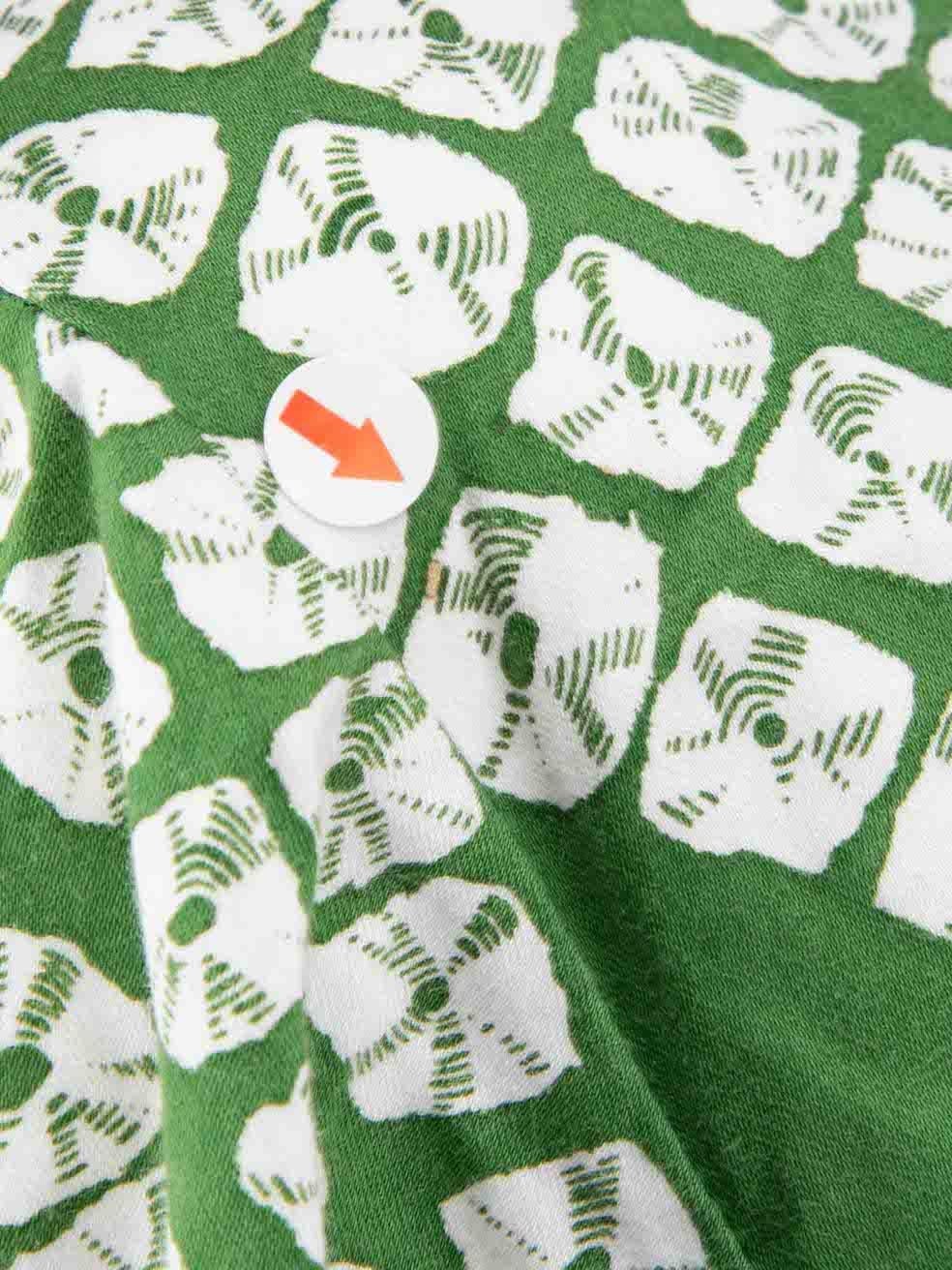 Samantha Sung Green Printed Buttoned Midi Dress Size XL In Excellent Condition In London, GB