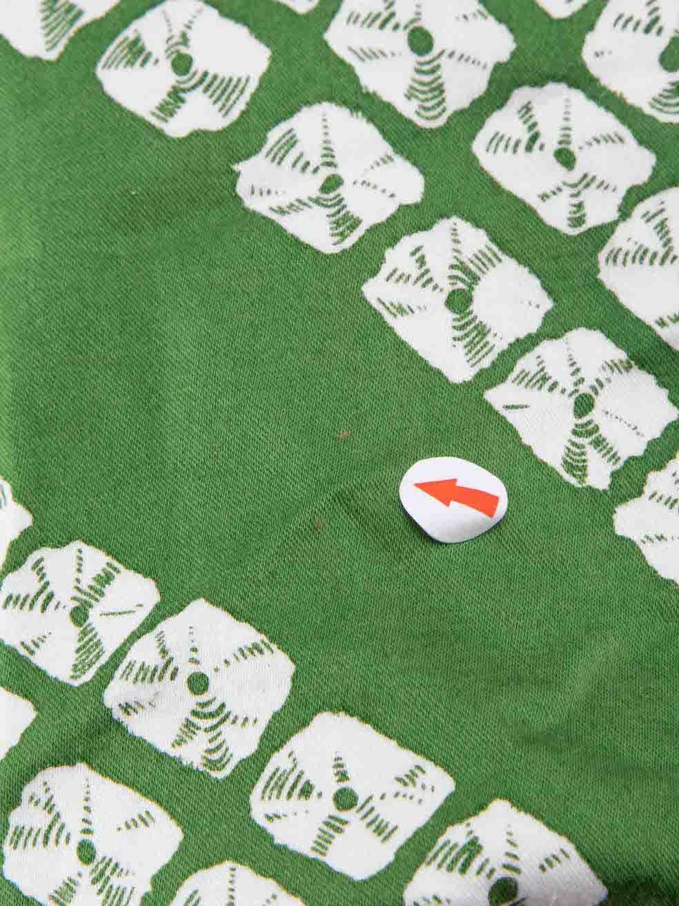 Samantha Sung Green Printed Buttoned Midi Dress Size XL 1