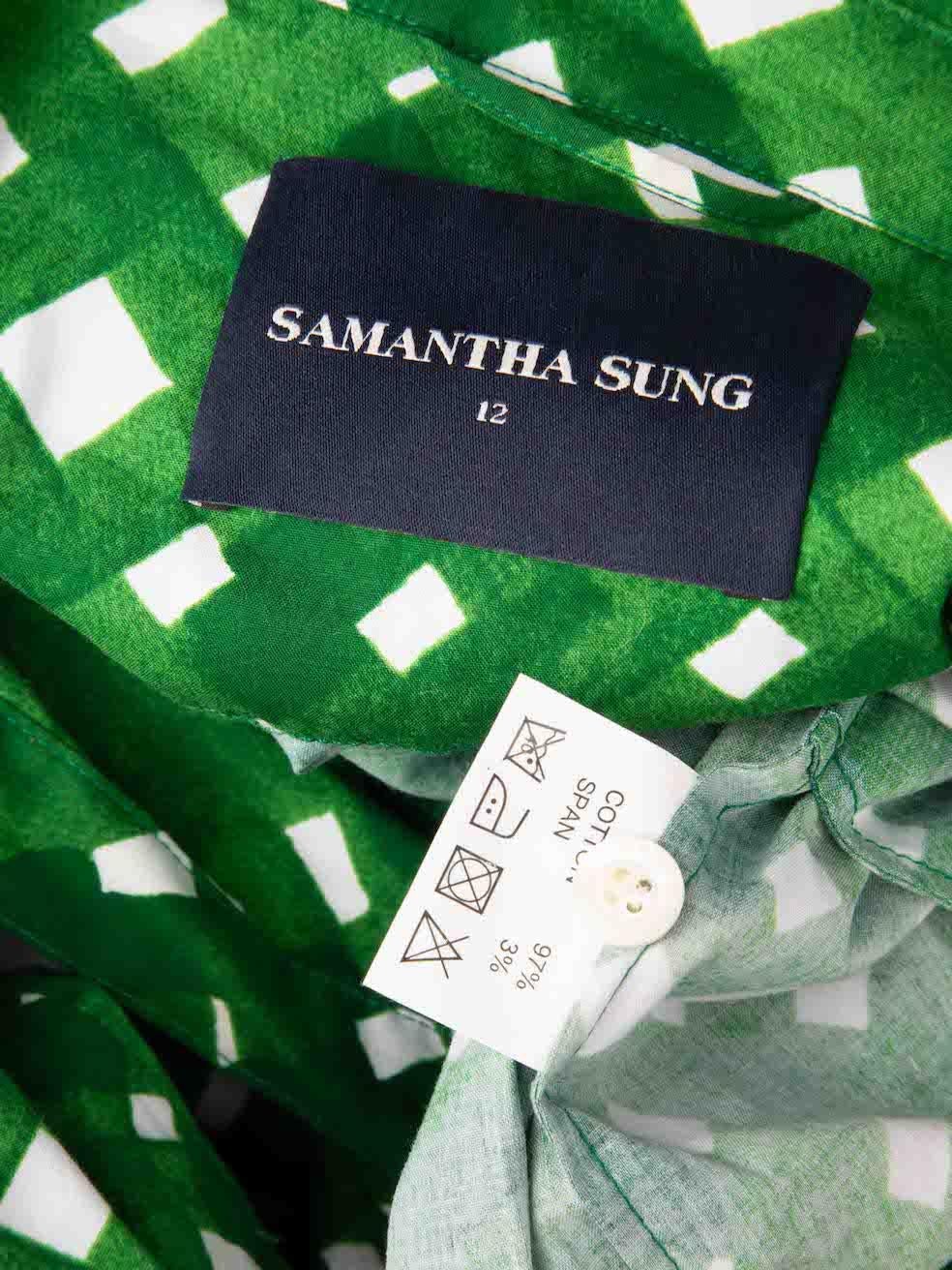 Women's Samantha Sung Green Printed Pattern Midi Dress Size XXL