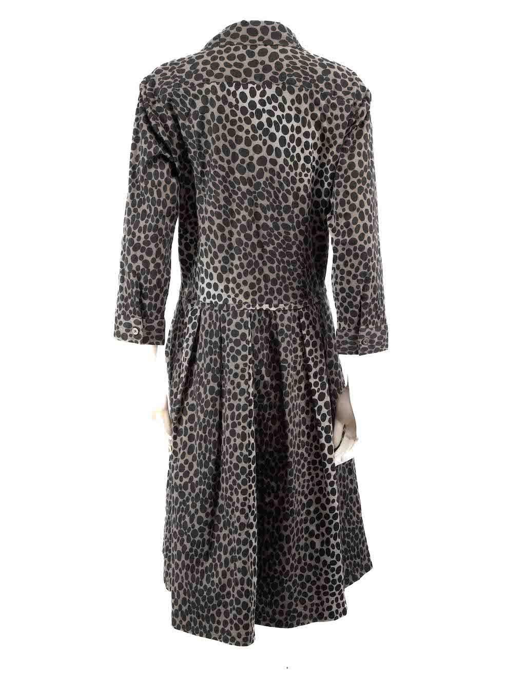Black Samantha Sung Grey Animal Print Midi Dress Size XXXL