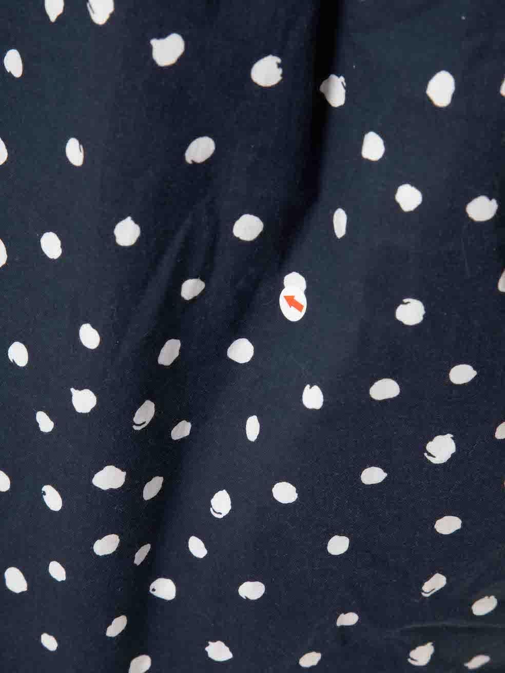 Samantha Sung Navy Polkadot Midi Dress Size XL In Excellent Condition In London, GB