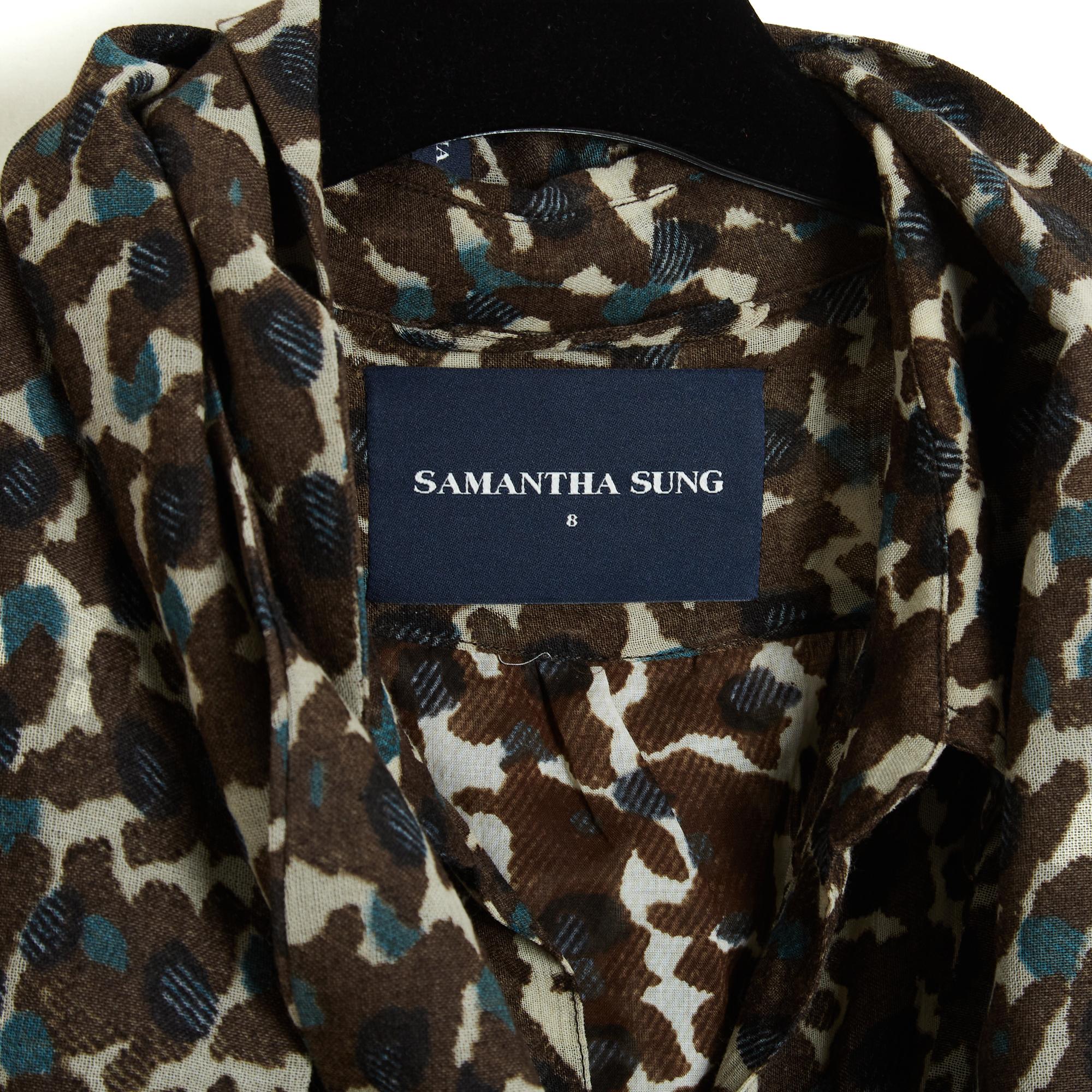 Samantha Sung An Robe FR36 Ceinture et écharpe en coton camouflage Patricia Dress UK8 US6 Pour femmes en vente