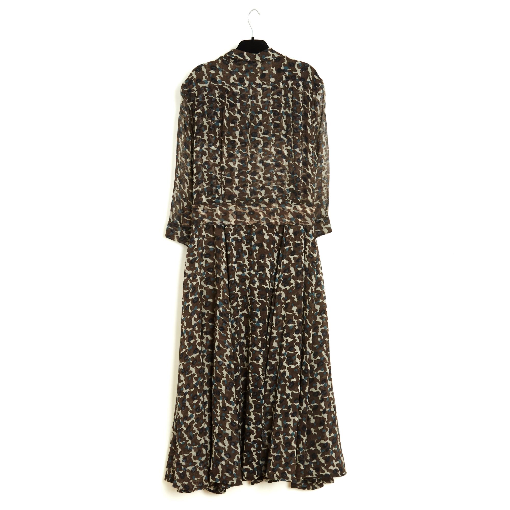 Samantha Sung An Robe FR36 Ceinture et écharpe en coton camouflage Patricia Dress UK8 US6 en vente 4