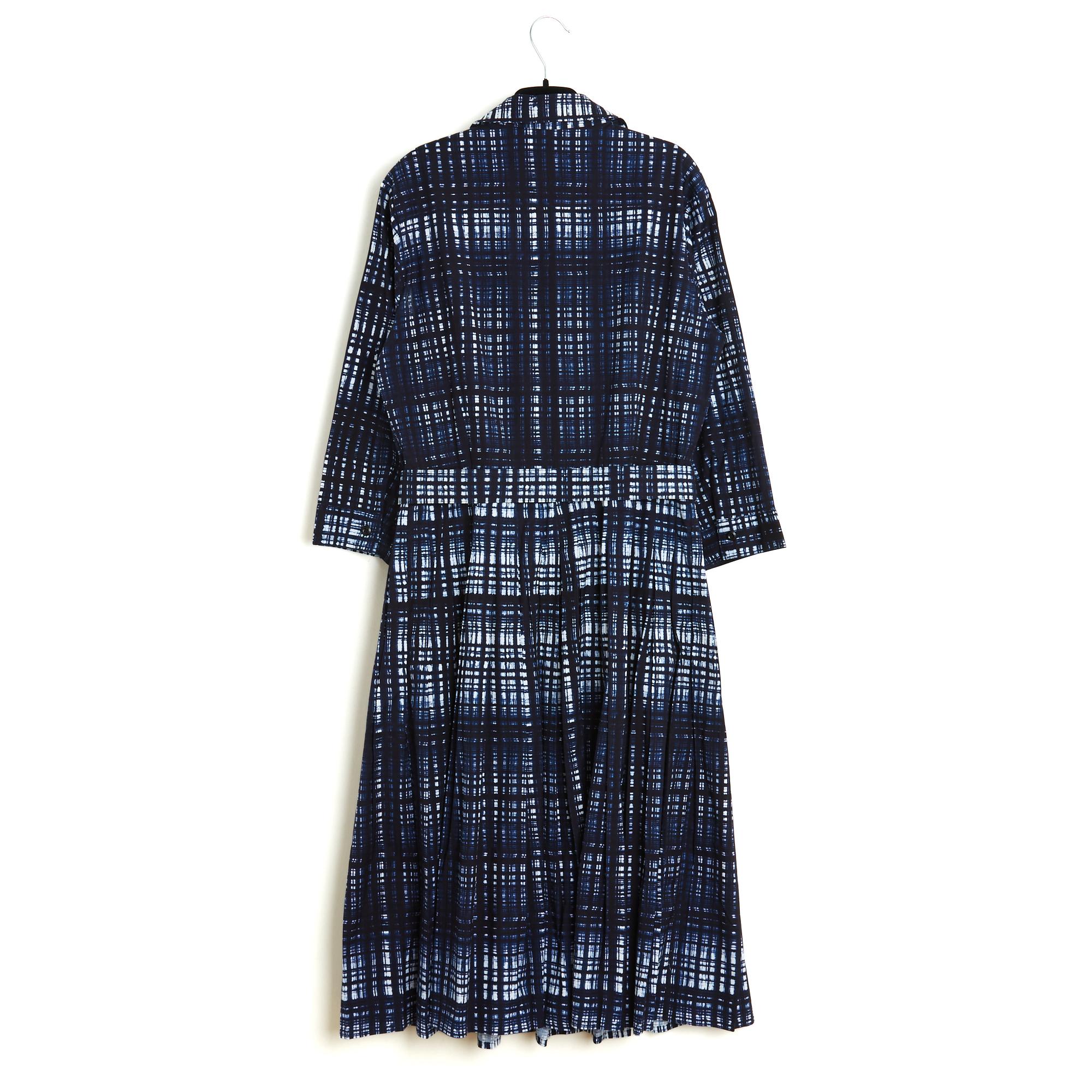 Women's Samantha Sung Robe FR38 Navy blue Cotton Print Audrey 2 Dress UK10 US8 For Sale