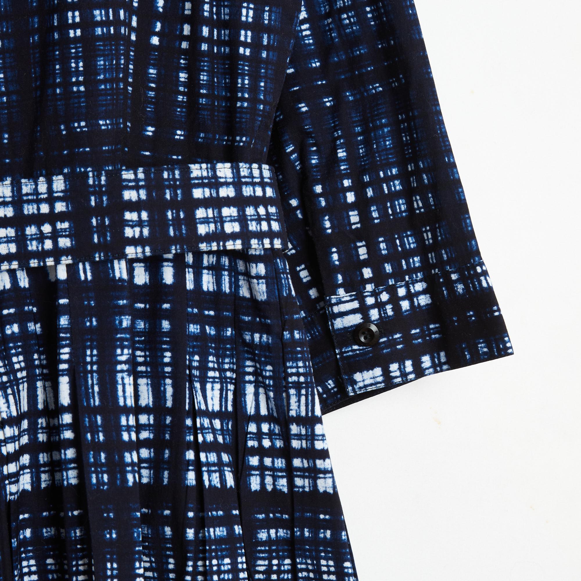 Samantha Sung Robe FR38 Navy blue Cotton Print Audrey 2 Dress UK10 US8 For Sale 1