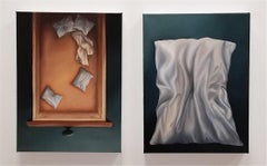 «Pull Shapes (Duet)» Oil on Canvas, Diptych by Samantha Van Heest