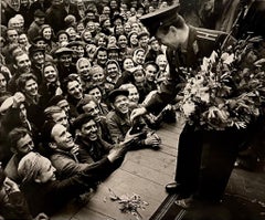 Grande fotografia alla gelatina d'argento Russia URSS Parata sovietica Yuri Gagarin Foto