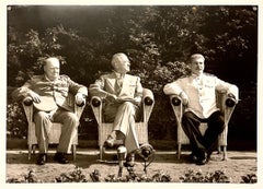 Vintage Large Silver Gelatin Russian Photograph Potsdam Conference Truman Photo WWII