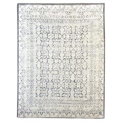 Samarkand Design Wool White Rug. 4.05 x 3.00