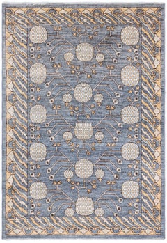 Tapis en laine noué à la main « Samarkand Floral Ivory » de Doris Leslie Blau, collection « Rose Of »