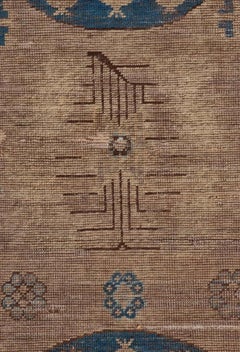 Samarkand Khotan  Double-Medallion Wool Carpet (9’ 3” x 4’ 7”)
